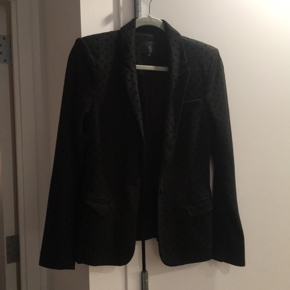 Black on black polka dot Blazer